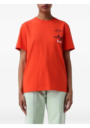 MSGM logo-print cotton T-shirt - Red