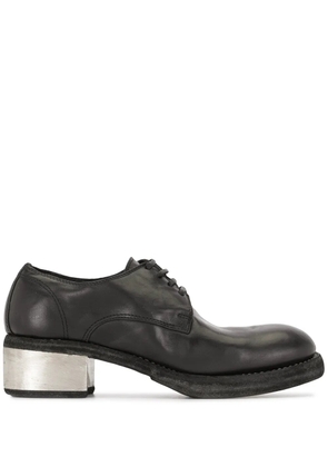 Guidi contrast heel lace-up shoes - Black