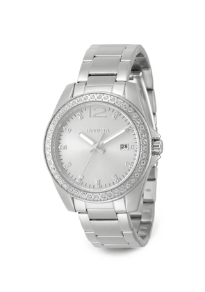 Invicta Angel crystal-bezel 38mm watch - Silver