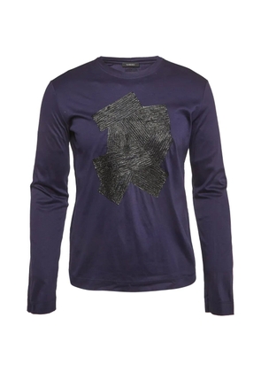 Versace Pre-Owned Medusa calf leather appliqué T-shirt - Blue