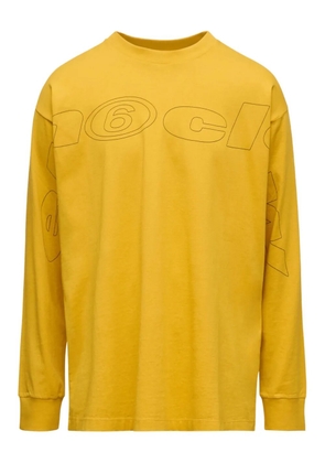 MM6 Maison Margiela graphic-print long-sleeve T-shirt - Yellow