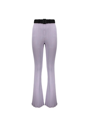 Ellery belted ribbed-knit trousers - Purple