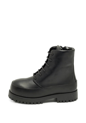 Ferragamo Pre-Owned Fede lace-up combat boots - Black