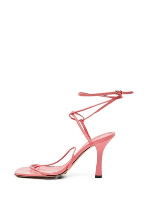 Bottega Veneta Pre-Owned squared-toe ankle-strap heeled sandals - Pink