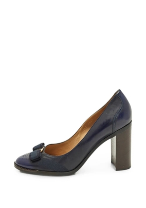 Ferragamo Pre-Owned Vara bow leather pumps - Blue