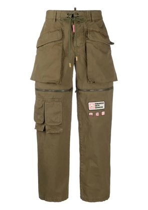 DSQUARED2 patch-detail tapered cargo trousers - Green