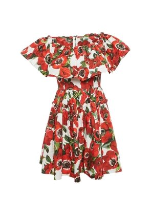 Dolce & Gabbana Pre-Owned floral-print ruffled midi dress - White