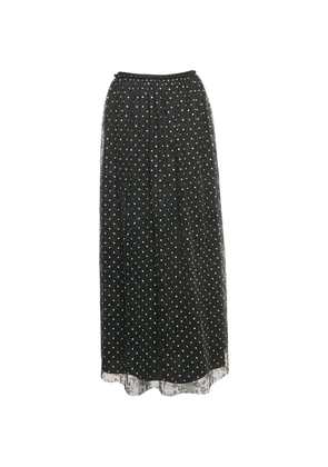 Red Valentino Vintage polka-dot pattern tulle midi skirt - Black