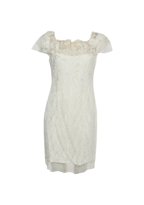 Self-Portrait laced mini dress - White