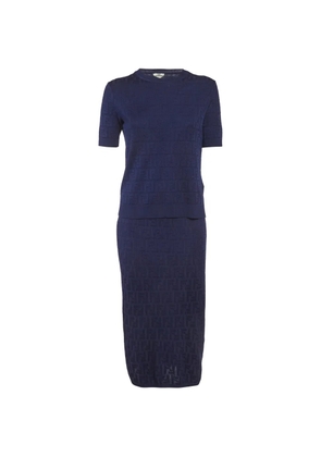 Fendi Pre-Owned FF motif jersey midi skirt set - Blue