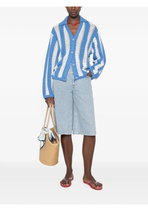 Stine Goya striped open-knit cardigan - Blue