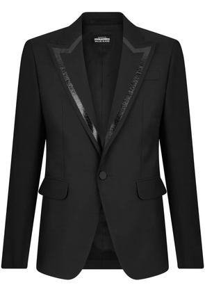 DSQUARED2 contrast-lapel single-breasted blazer - Black