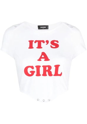DSQUARED2 slogan-print cotton T-shirt - White