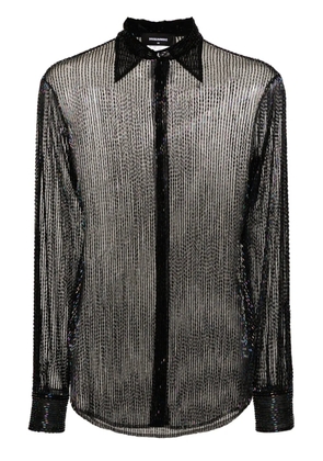 DSQUARED2 70's beaded tulle shirt - Black