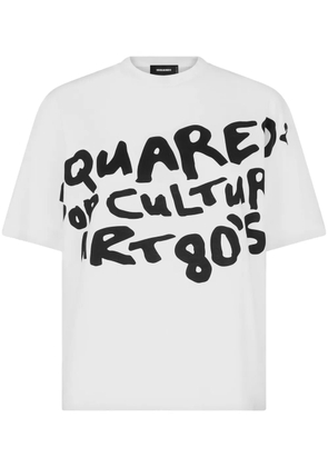 DSQUARED2 logo-print stretch-cotton T-shirt - White