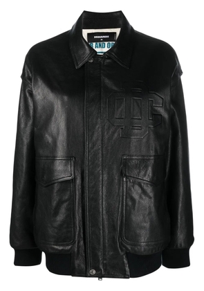 DSQUARED2 zipped goatskin bomber jacket - Black