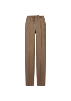 Kiton pinstripe drawstring trousers - Brown