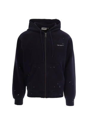 Carhartt WIP paint-splatter logo-embroidered hoodie - Blue