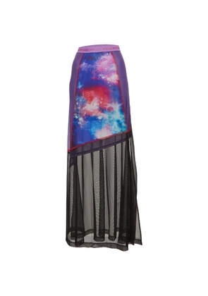 Versace Jeans Couture galaxy-print sheer maxi skirt - Black