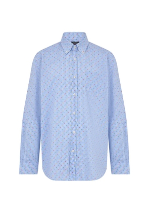 Paul & Shark shark-print button-down shirt - Blue