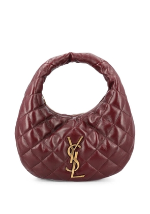 Saint Laurent quilted YSL-plaque shoulder bag - Red
