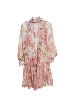 ZIMMERMANN Botanica smocked mini dress - Neutrals