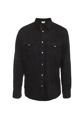 Alexander McQueen Pre-Owned embroidered logo denim shirt - Black