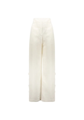 Ellery flared-leg satin-finish trousers - White