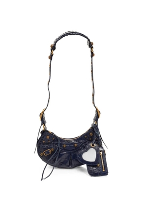 Balenciaga Pre-Owned XS Le Cagole croc-embossed shoulder bag - Blue