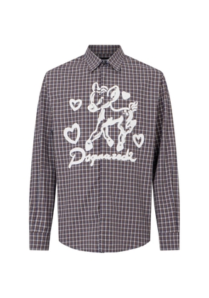 DSQUARED2 classic check dropped shoulder shirt - Grey