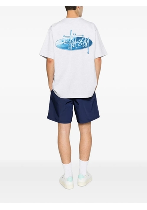 Stüssy Wave oval logo-print cotton T-shirt - Grey