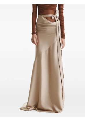2310 STUDIO side-tie maxi skirt - Neutrals