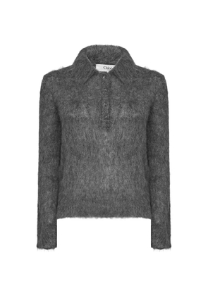 Chloé brushed-knit polo - Grey