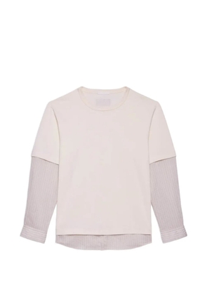 Helmut Lang layered pinstriped T-shirt - Neutrals