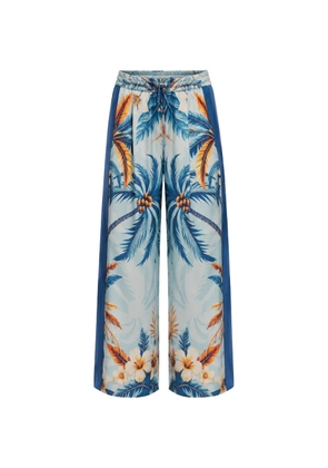 F.R.S For Restless Sleepers Asteria palm-print trousers - Blue