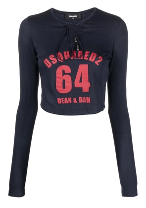 DSQUARED2 logo-print long-sleeve sweatshirt - Blue