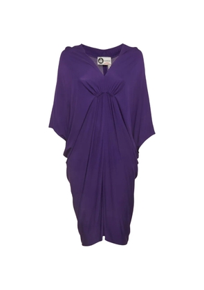 Lanvin Pre-Owned ruched V-neck midi dress - Purple