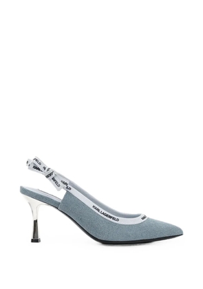 Karl Lagerfeld Sienna bow-detail slingback pumps - Blue