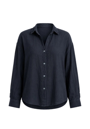 Velvet button-down linen shirt - Blue