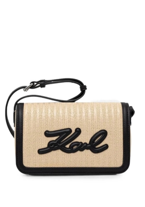 Karl Lagerfeld Karl Signature woven crossbody bag - Neutrals