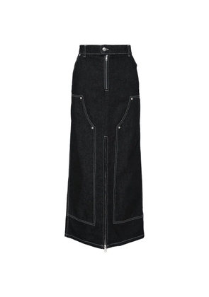 MSGM contrast-stitch denim skirt - Blue