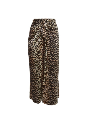 GANNI leopard-print knot-detail skirt - Neutrals