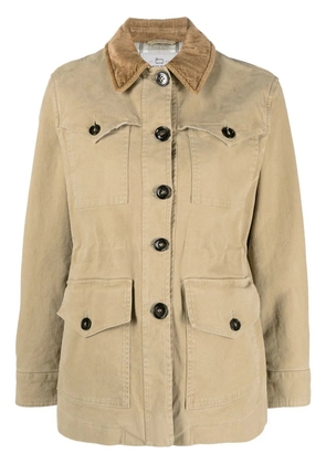 Woolrich single-breasted twill overshirt - Green
