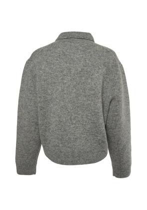 Miu Miu Pre-Owned zip-up knit long-sleeved cardigan - Grey