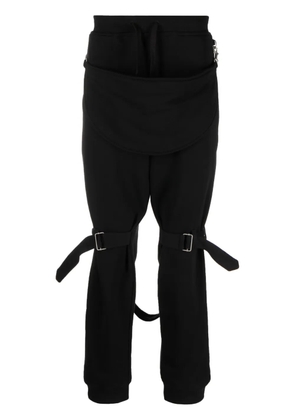 Moschino buckled layered straight trousers - Black