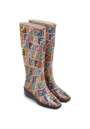Fendi Pre-Owned Zucca-pattern rain boots - White