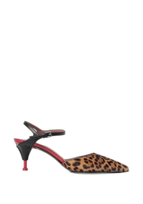 Premiata leopard-print slingback pumps - Brown