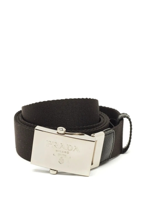 Prada Pre-Owned logo-plaque belt - Black