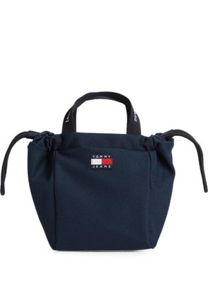 Tommy Jeans logo-patch drawstring shoulder bag - Blue