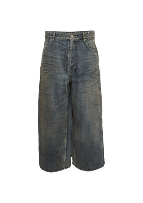 Balenciaga Pre-Owned apron-skirt docking denim jeans - Blue